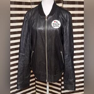 Barneys Originals Leather Jacket, Levi's Patch ❤️ A Guy In Levi's, Women Size S